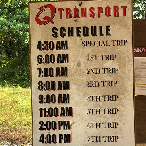 bus schedule from Coron to Busuanga